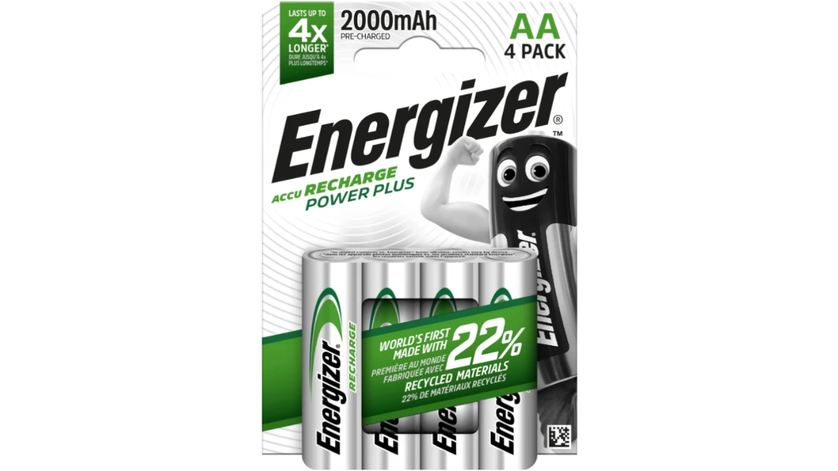 Energizer Rechargeable Batteries AA, Recharge Power Plus, Pack of 4