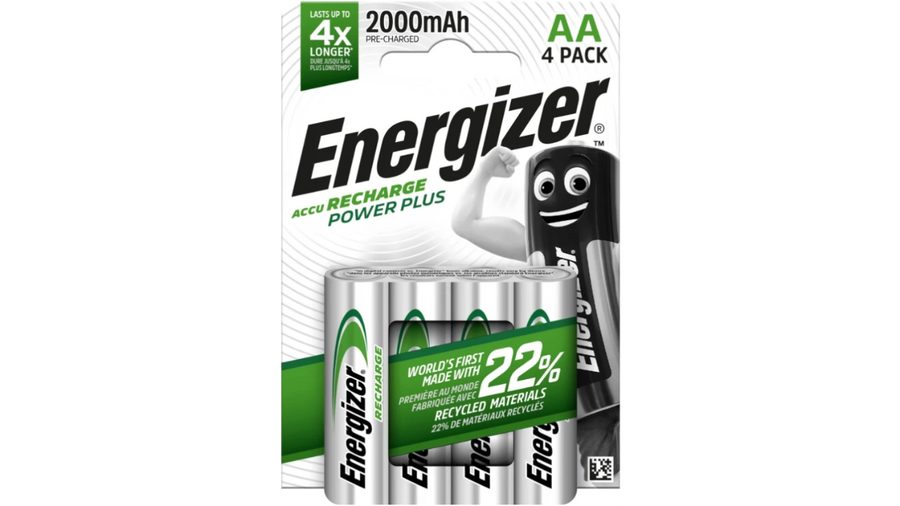 Energizer Rechargeable Batteries AA, Recharge Power Plus, Pack of 4