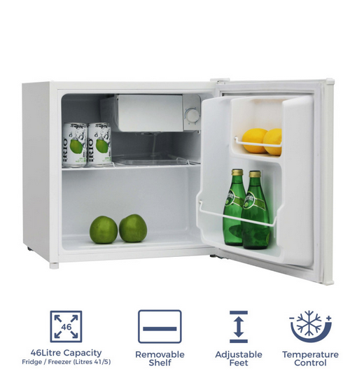 Adamo Table Top Fridge 46L with Ice Box & Lock White | BC-50C