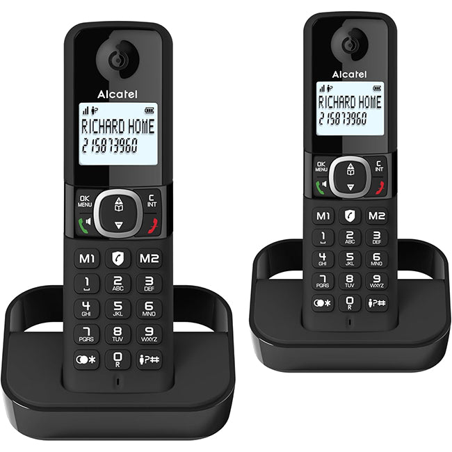 Alcatel F860 Duo Twin Cordless Phone with Call Block Black | ATL1423525