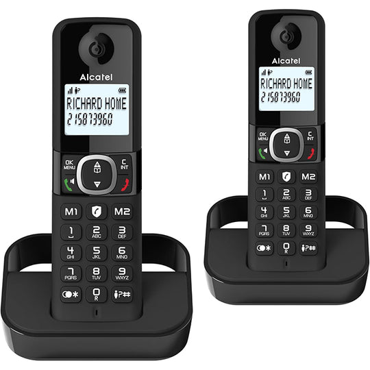 Alcatel F860 Duo Twin Cordless Phone with Call Block Black | ATL1423525