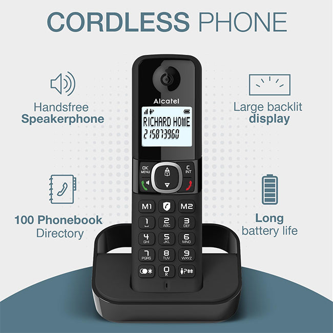 Alcatel F860 Duo Twin Cordless Phone with Call Block Black | ATL1423525