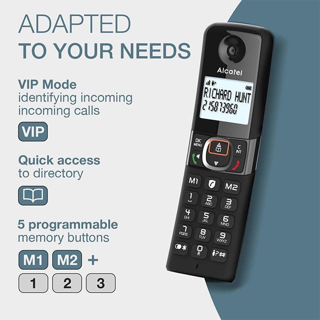 Alcatel F860 Duo Twin Cordless Phone with Call Block Black | ATL1423525