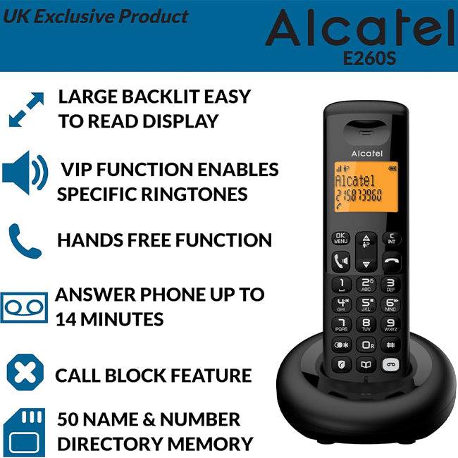 Alcatel E260 SVoice Trio with Answering Machine Black | ATL1427349