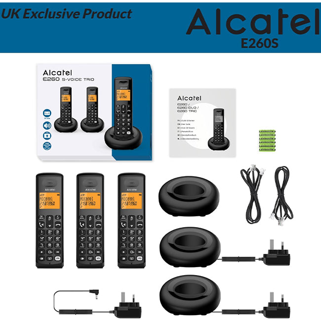 Alcatel E260 SVoice Trio with Answering Machine Black | ATL1427349