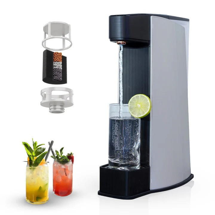 Carbon8 One Touch Sparkling Water Maker 2L Silver | C8-01-AL