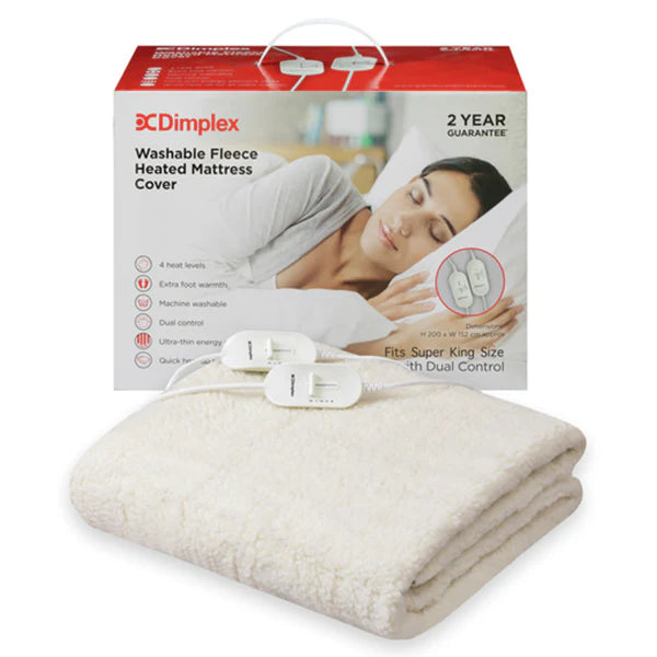 Dimplex Washable Fleece Heated Mattress Cover Super King Dual Control | DMC3004