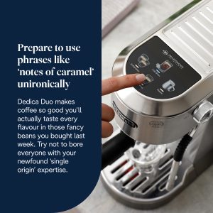 DeLonghi Dedica Duo Espresso Coffee Machine Silver | EC890.M
