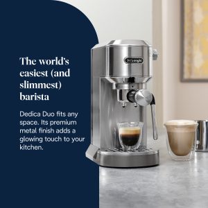 DeLonghi Dedica Duo Espresso Coffee Machine Silver | EC890.M