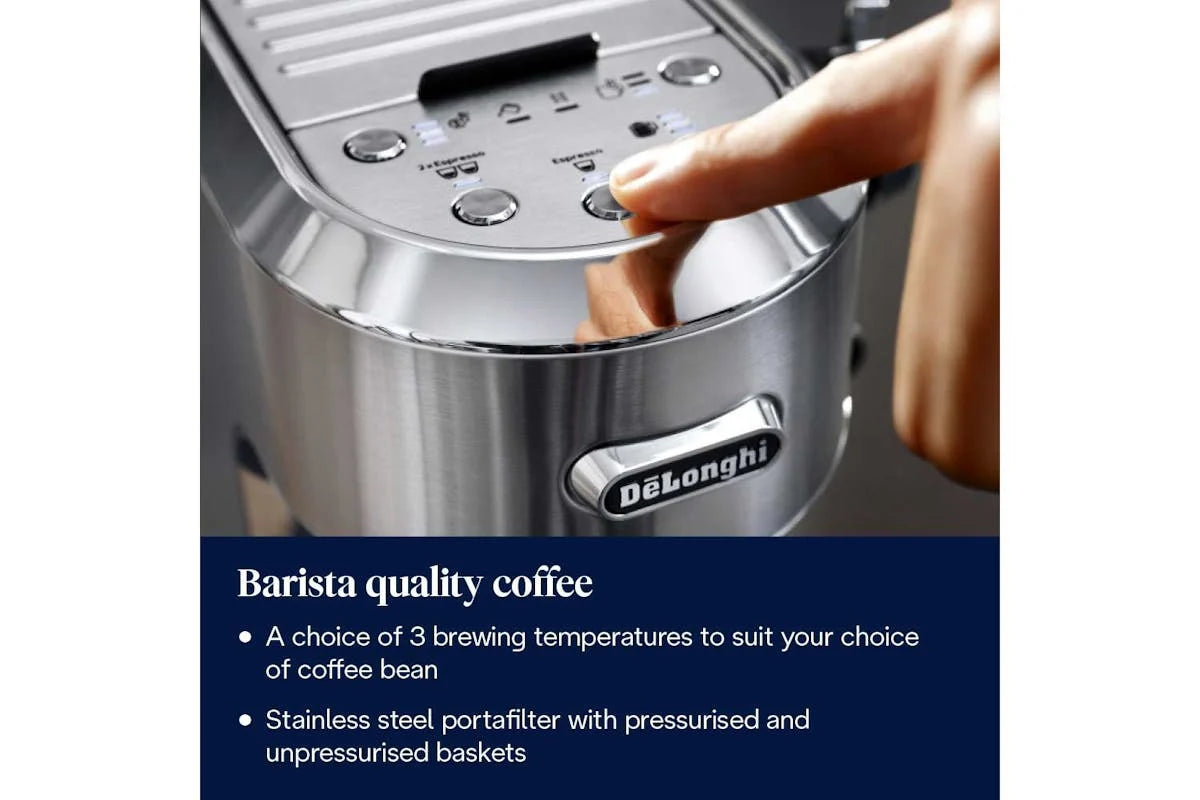 Delonghi Dedica Maestro Plus Manual Espresso Coffee Maker Stainless Steel | EC950.M