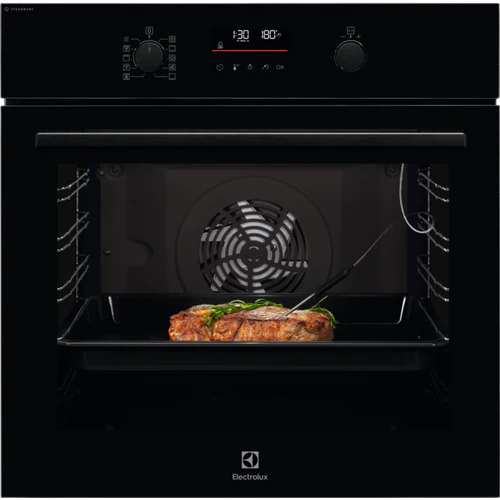 Electrolux 600 SteamBake 72L Built-In Electric Single Oven Black | EOD6C46K2