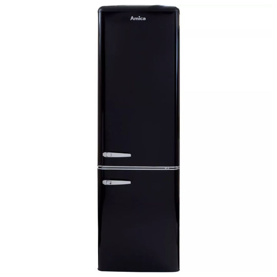 Amica 55cm Freestanding Retro 60/40 Fridge Freezer Black | FKR29653B