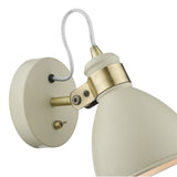Dar Frederick Single Wall Spotlight Cream Antique Brass- FRE0733 thumbnail 3