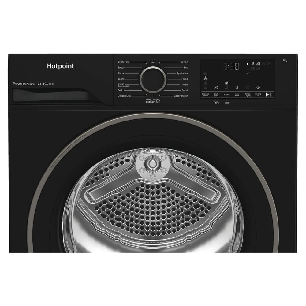 Hotpoint 9KG Freestanding Heat Pump Tumble Dryer Black | HHDD90BBIRE