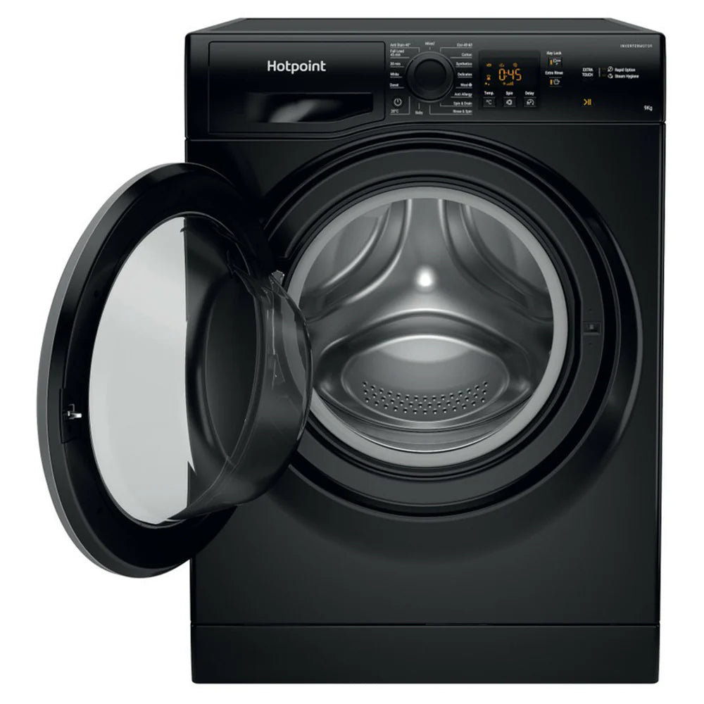 Hotpoint 9KG 1400RPM Freestanding Washing Machine  Black | HNR9W64BSIRE