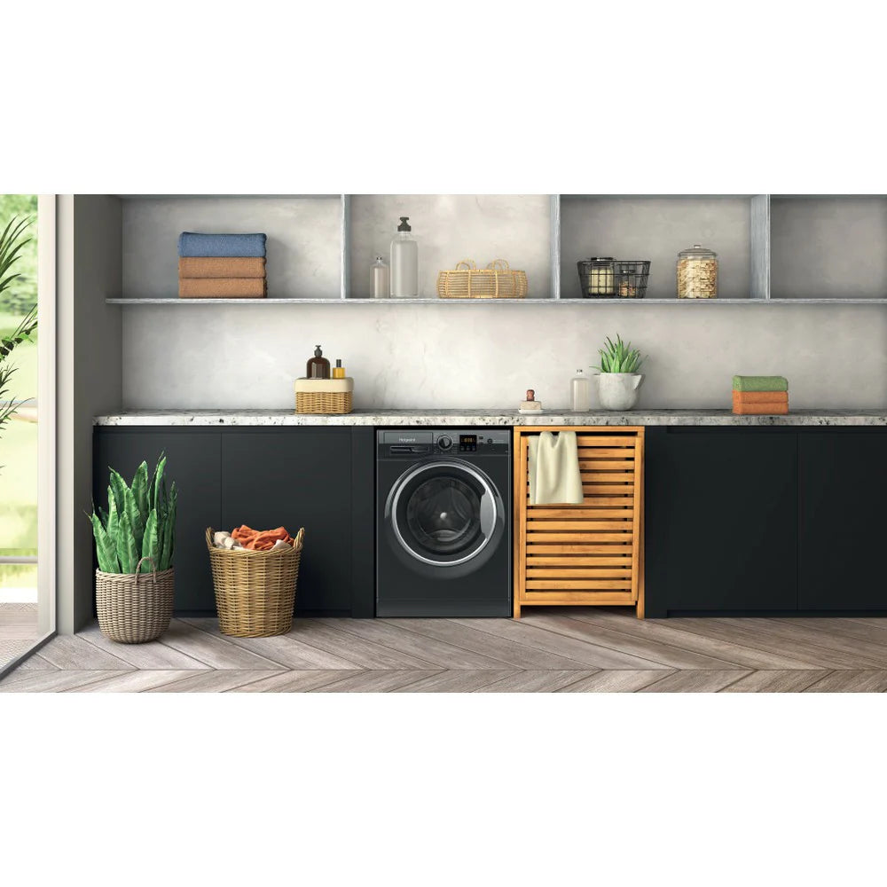 Hotpoint 9KG 1400RPM Freestanding Washing Machine  Black | HNR9W64BSIRE
