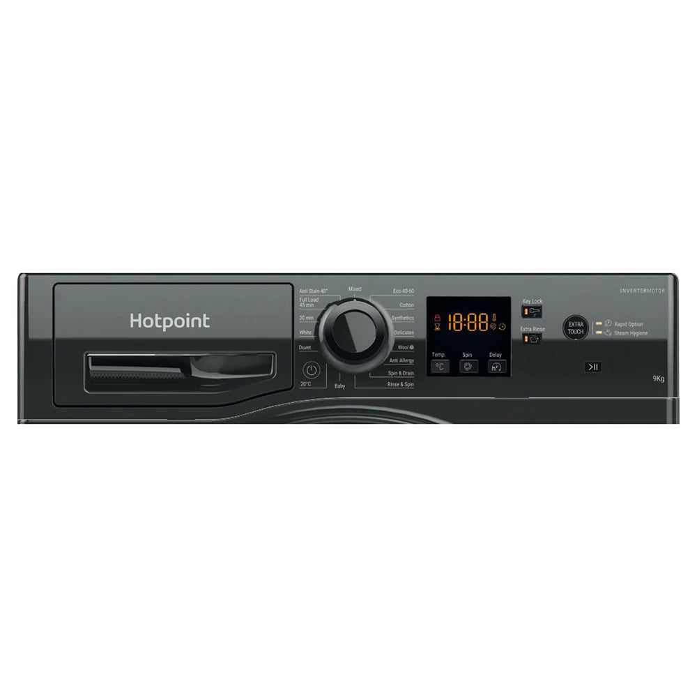 Hotpoint 9KG 1400RPM Freestanding Washing Machine  Black | HNR9W64BSIRE