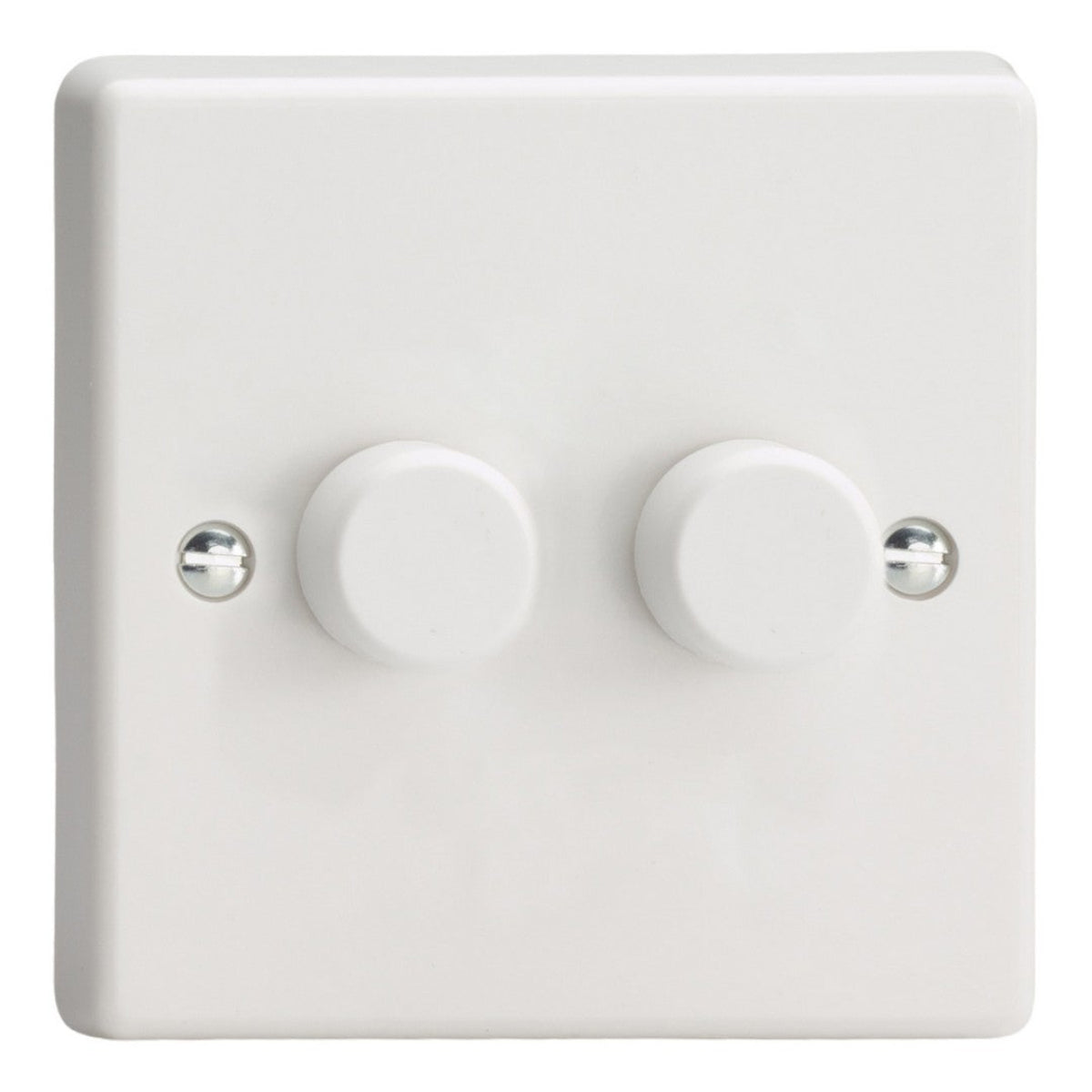 VARILIGHT 2-Gang 2-Way V-Pro Push On/Off Rotary LED Dimmer 2 x 0-120W- JQP252W