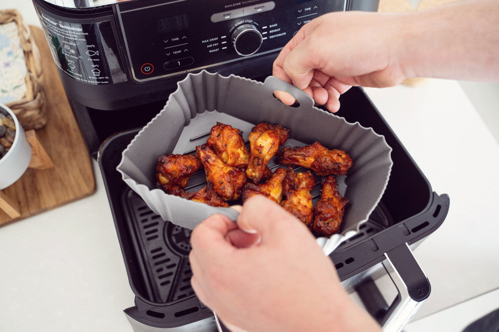 Kitchen Academics Square Silicone Air Fryer Tray | RSAFL1990