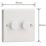 VARILIGHT 2-Gang 2-Way V-Pro Push On/Off Rotary LED Dimmer 2 x 0-120W- JQP252W thumbnail 3