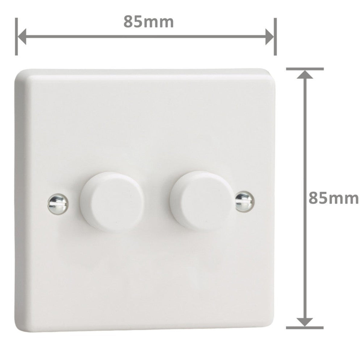 VARILIGHT 2-Gang 2-Way V-Pro Push On/Off Rotary LED Dimmer 2 x 0-120W- JQP252W