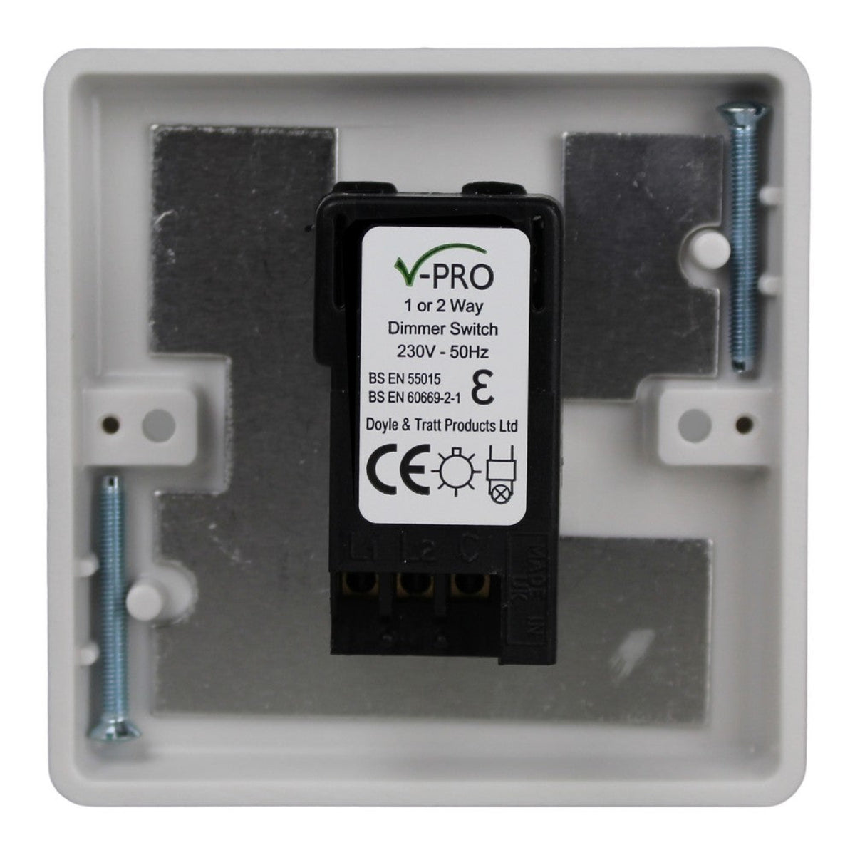 VARILIGHT 1-Gang 2-Way V-Pro Push On/Off Rotary LED Dimmer 1 x 0-120W- JQP401W
