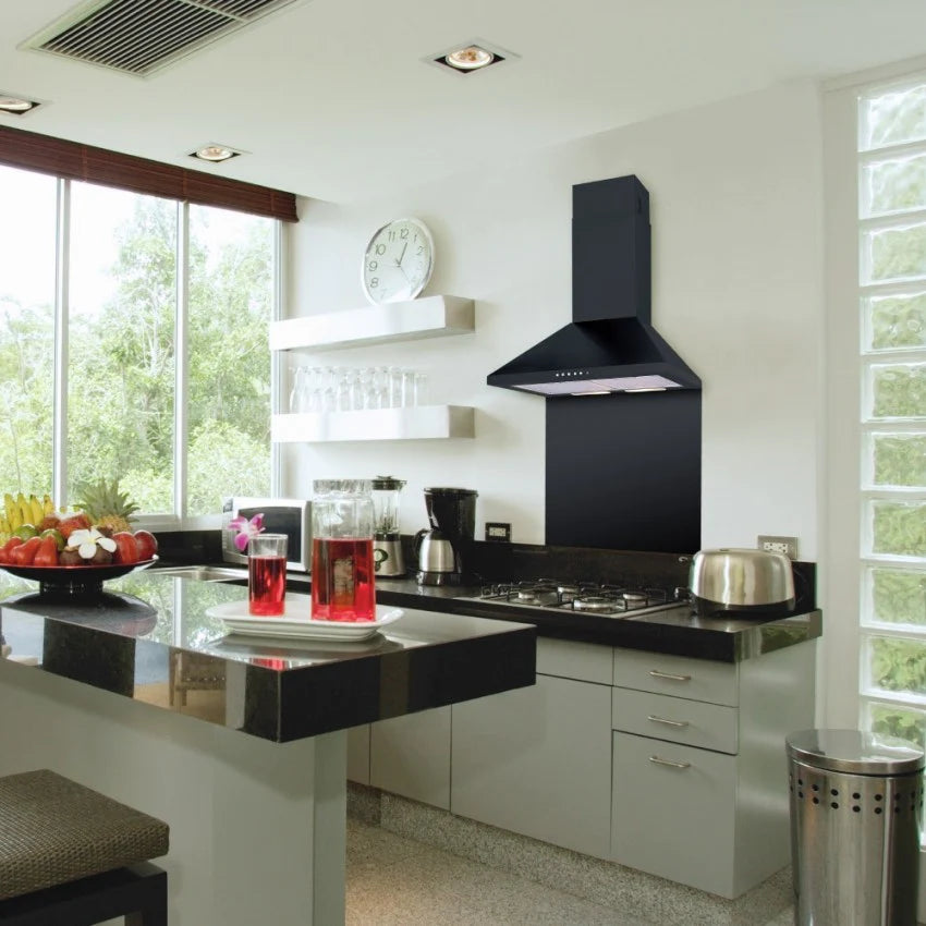 Luxair 60cm Premium Chimney Hood Black | LA60STDBLK