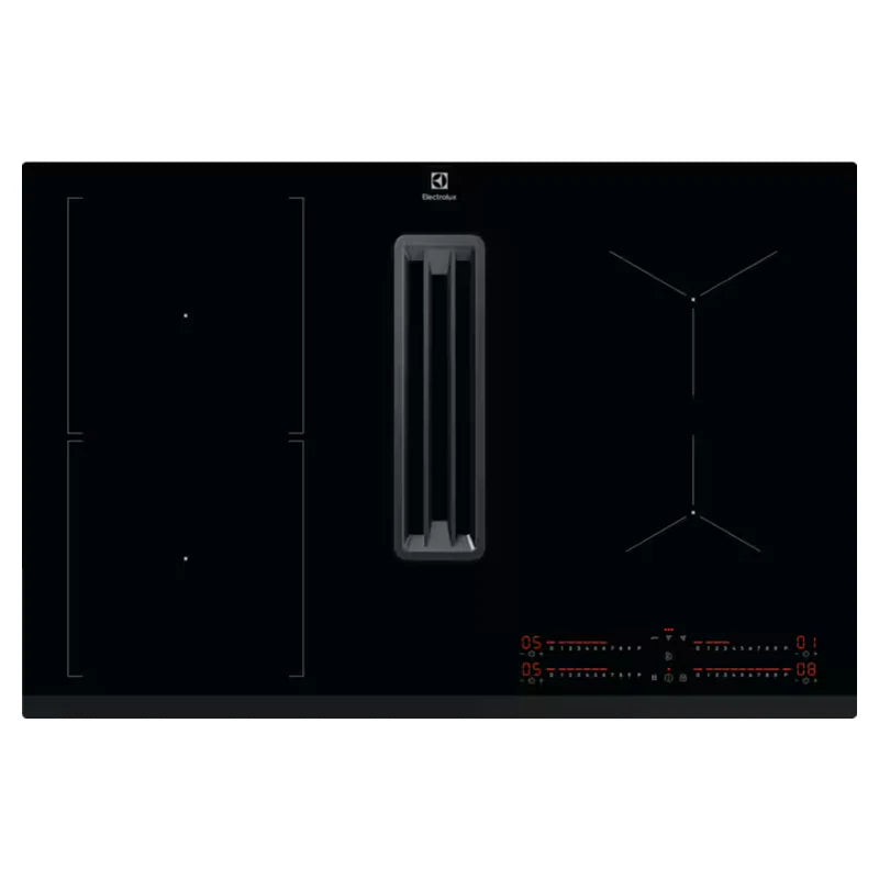 Electrolux 80CM 4 Zone Induction Combo Hob Hood Black | LCC83443