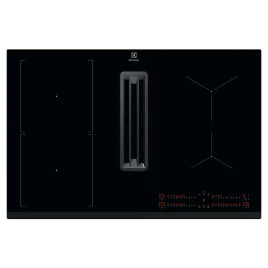 Electrolux 80CM 4 Zone Induction Combo Hob Hood Black | LCC83443