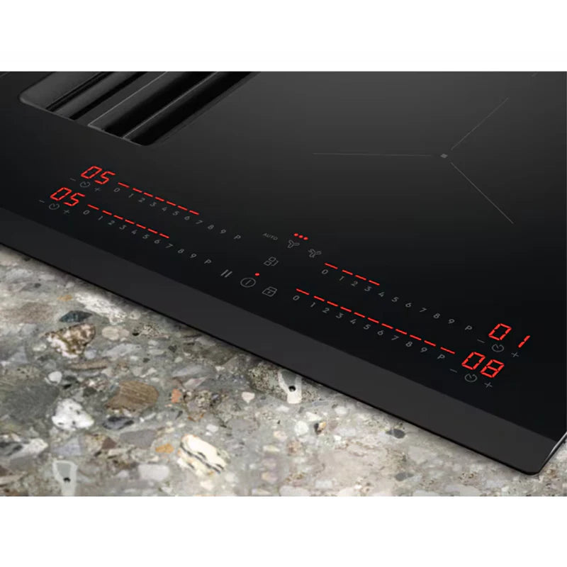 Electrolux 80CM 4 Zone Induction Combo Hob Hood Black | LCC83443