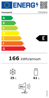 Powerpoint 50cm Undercounter Fridge Freezer White | P7531M4E thumbnail 4