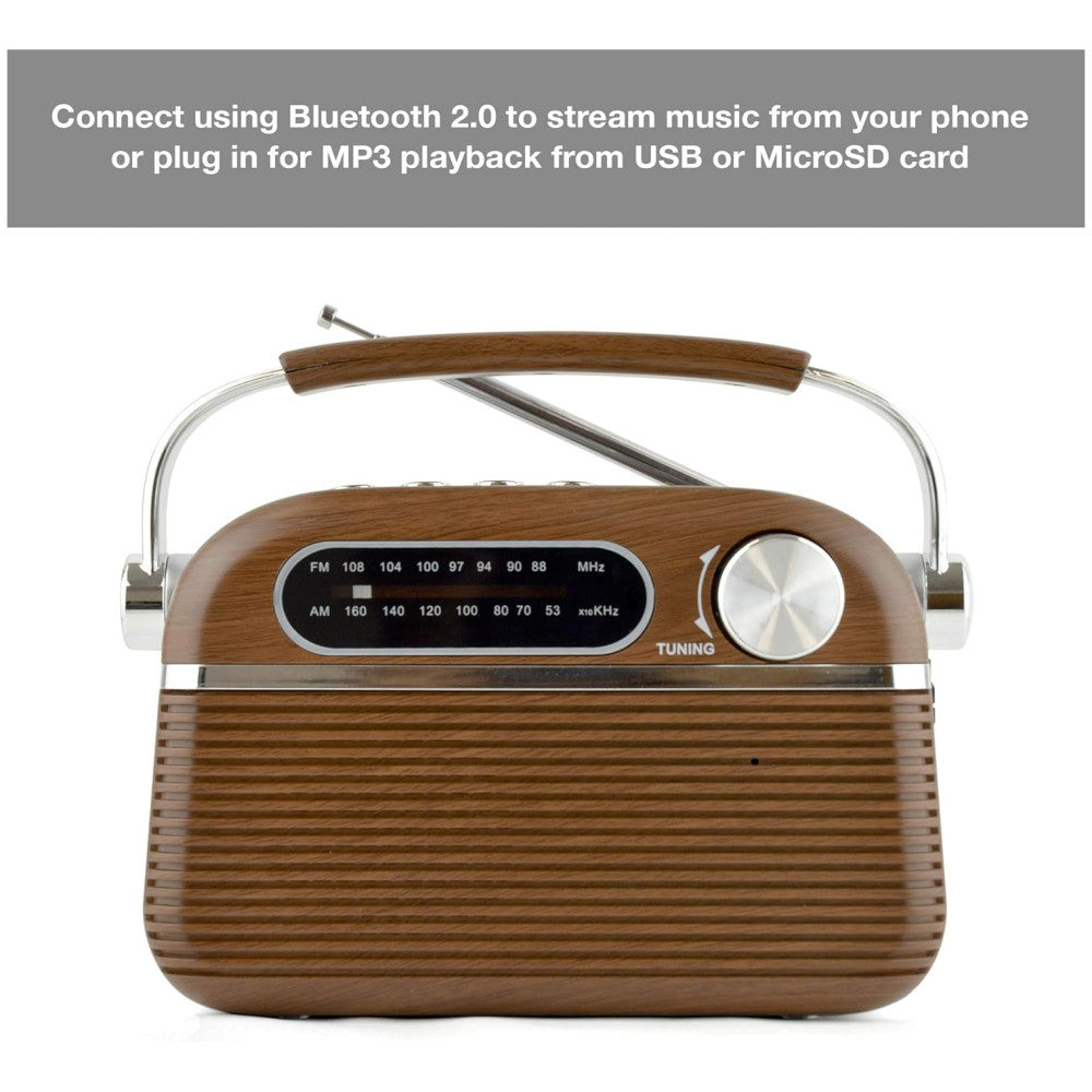 Lloytron Rechargeable AM/FM Radio Wood Effect | N6403WD