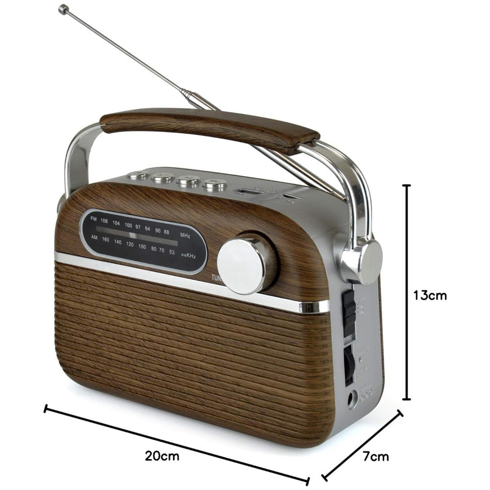 Lloytron Rechargeable AM/FM Radio Wood Effect | N6403WD
