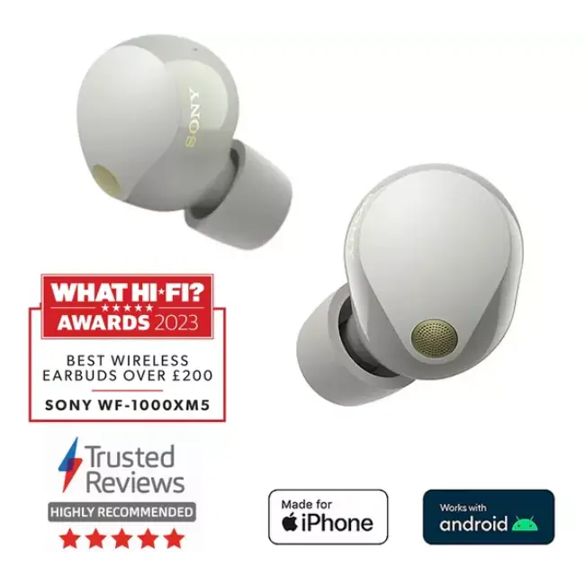 Sony In-Ear True Wireless Earbuds Silver | WF1000XM5SCE7
