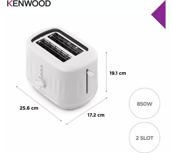 Kenwood Ripple 2-Slice Toaster Pure White | TCP06.000WH