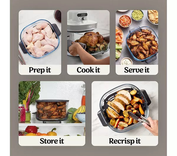 Ninja CRISPi Pro 7-in-1 Glass Air Fryer Bone | AS101UKLG