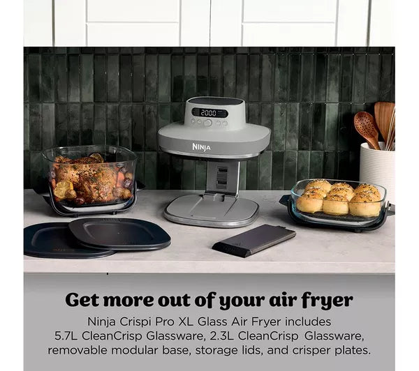 Ninja CRISPi Pro 7-in-1 Glass Air Fryer Bone | AS101UKLG