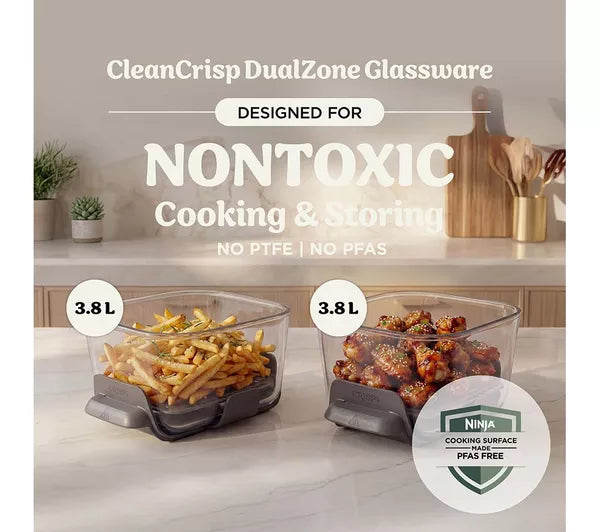Ninja CRISPi DualZone 8-Function Glass Air fryer Bone | DD102UKIV2