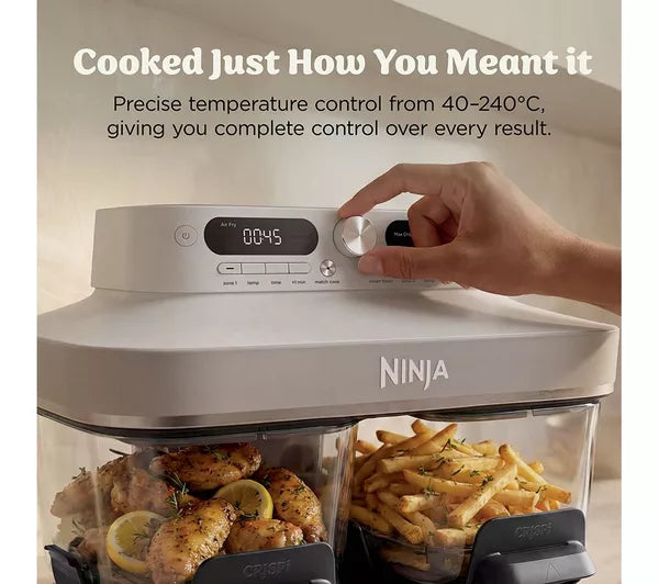 Ninja CRISPi DualZone 8-Function Glass Air fryer Bone | DD102UKIV2