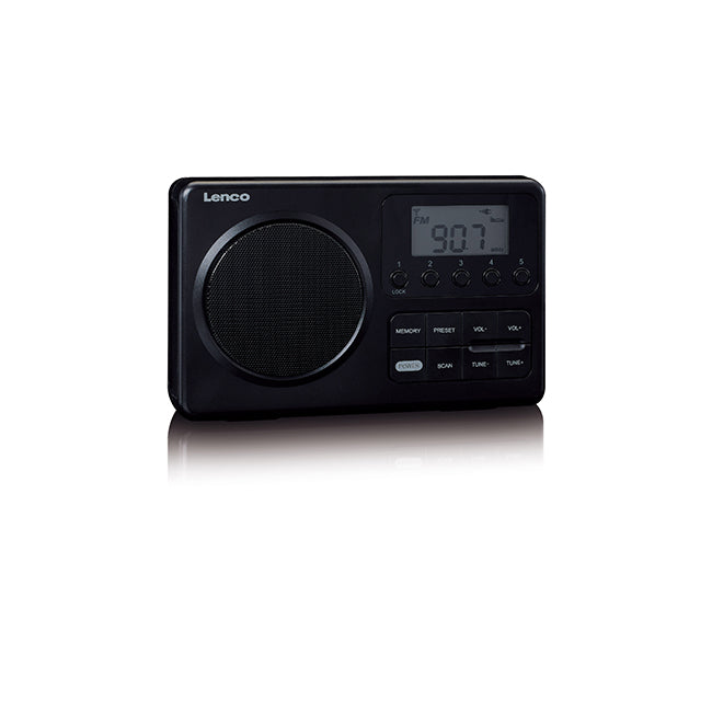 Lenco Compact Portable FM Radio with LCD Display Black | MPR-035BK-UK