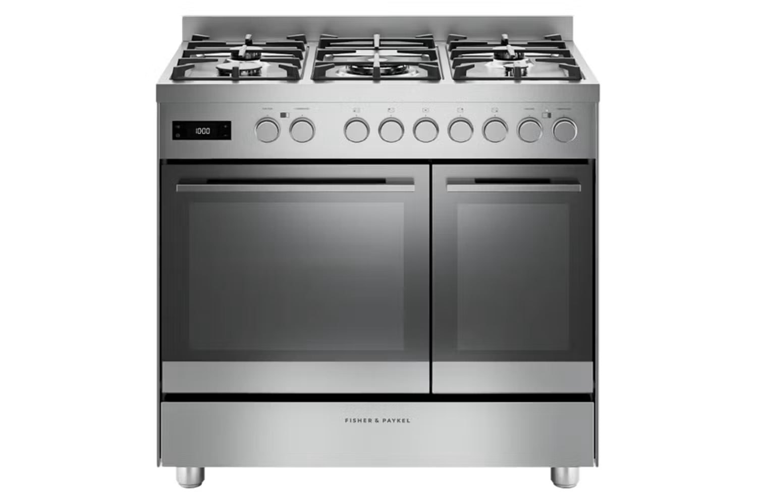 Fisher & Paykel 90cm Series 7 Contemporary Dual Fuel 5 Burner Freestanding Cooker - Steel | OR90L7DBGFX2