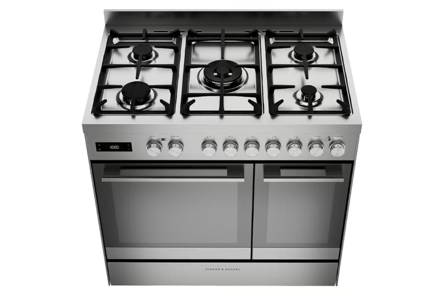 Fisher & Paykel 90cm Series 7 Contemporary Dual Fuel 5 Burner Freestanding Cooker - Steel | OR90L7DBGFX2