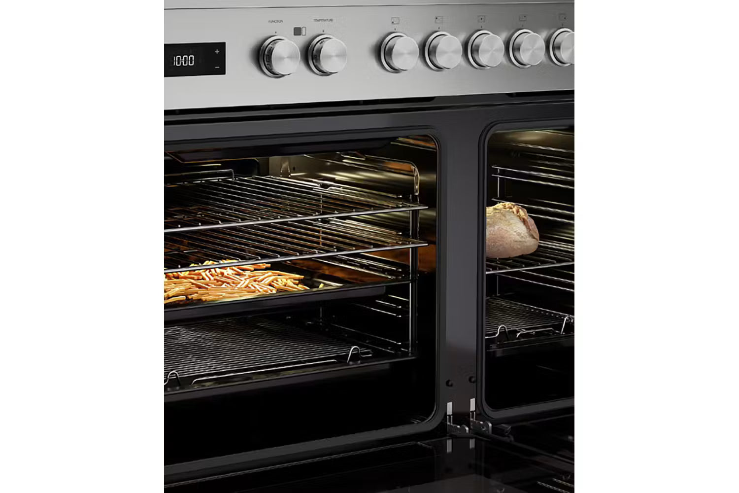 Fisher & Paykel 90cm Series 7 Contemporary Dual Fuel 5 Burner Freestanding Cooker - Steel | OR90L7DBGFX2
