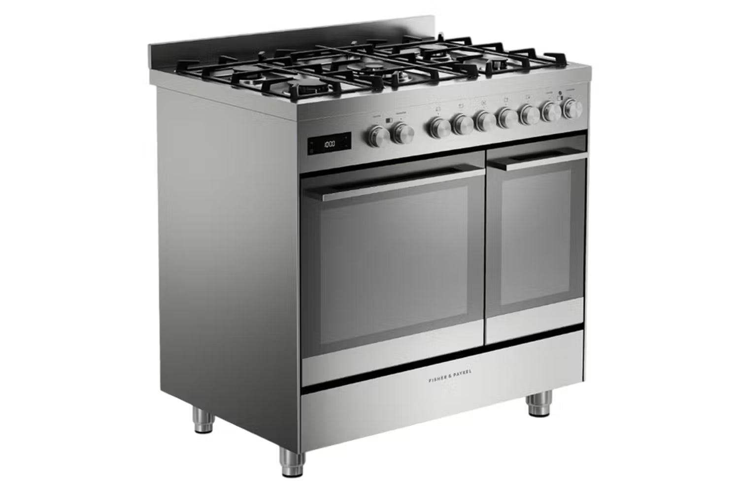 Fisher & Paykel 90cm Series 7 Contemporary Dual Fuel 5 Burner Freestanding Cooker - Steel | OR90L7DBGFX2