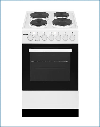 PowerPoint 50cm Single Cavity with Solid Hob White l P05E1S1W