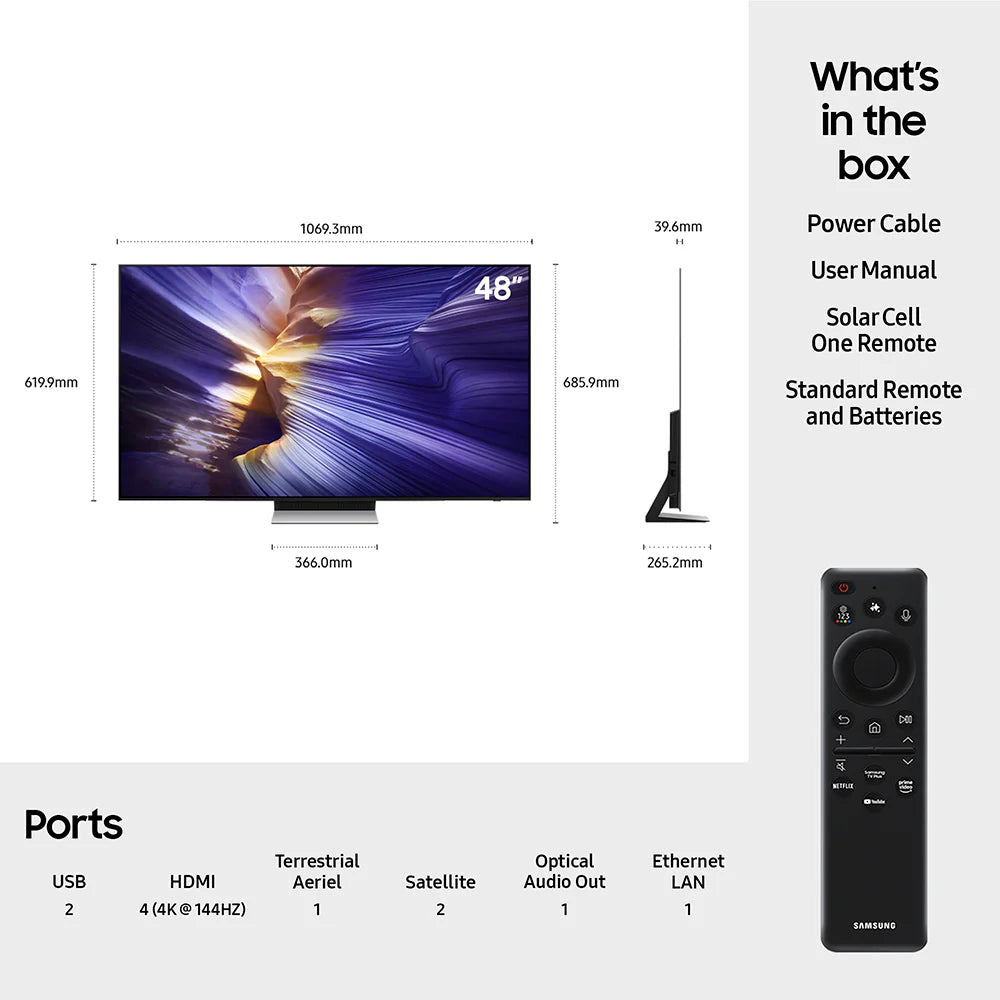 Samsung S90F 48” 4K HDR OLED Smart TV | QE48S90FAEXXU