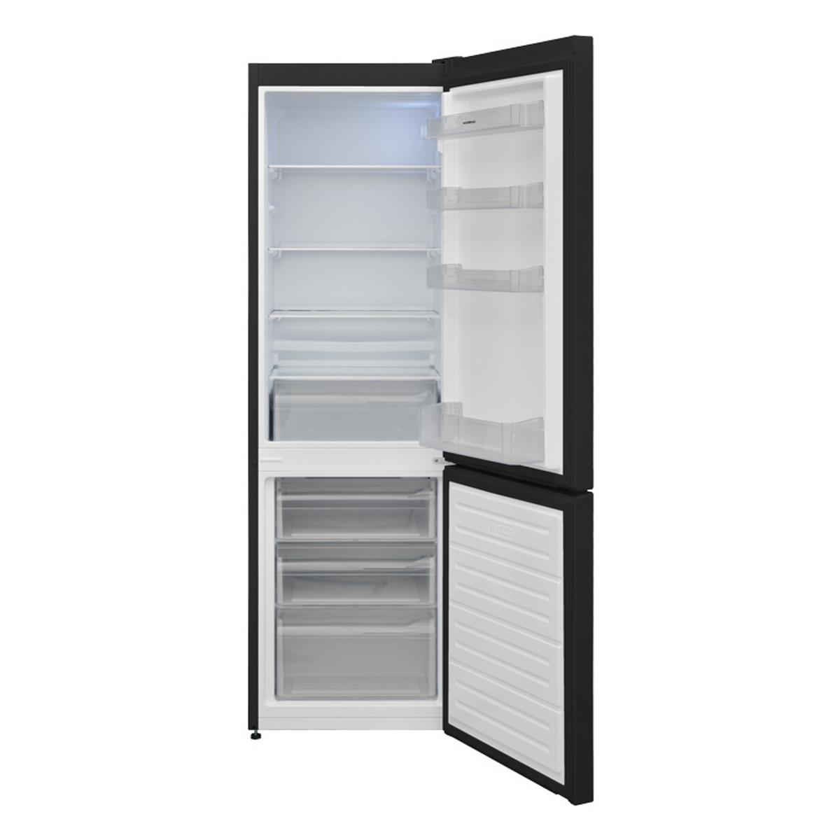 Nordmende 54cm Freestanding 170cm Low Frost Fridge Freezer Black | RFF60405BL