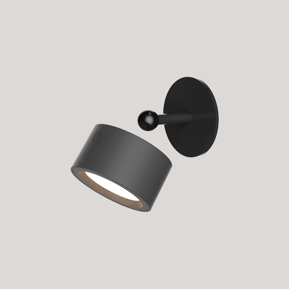 ROUND CORDLESS INDOOR WALL LIGHT ROLL 8 BLACK