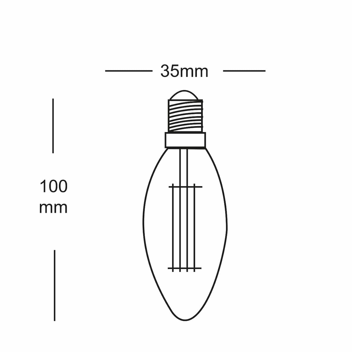 Source LED Filament Dimmable Vintage Candle E14, 4w, 2200K 
