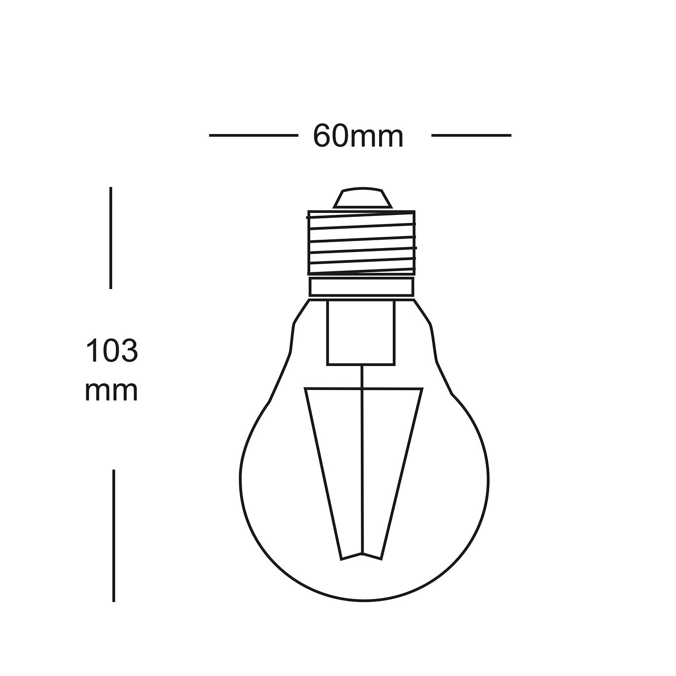 LED Filament Dimmable Clear Glass E27 (Warm White) 7w, 2700K - SCF-DGLS E27